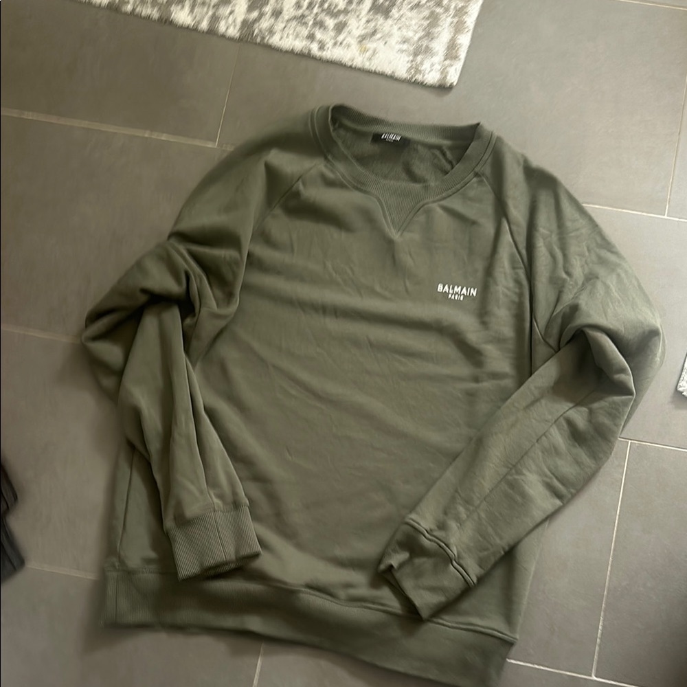 Balmain Green Crewneck Sweater
